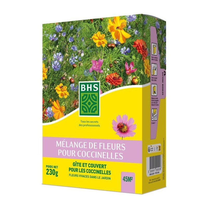 Mélange de fleurs pour coccinelles - BHS - 230 g - 15 variétés annu