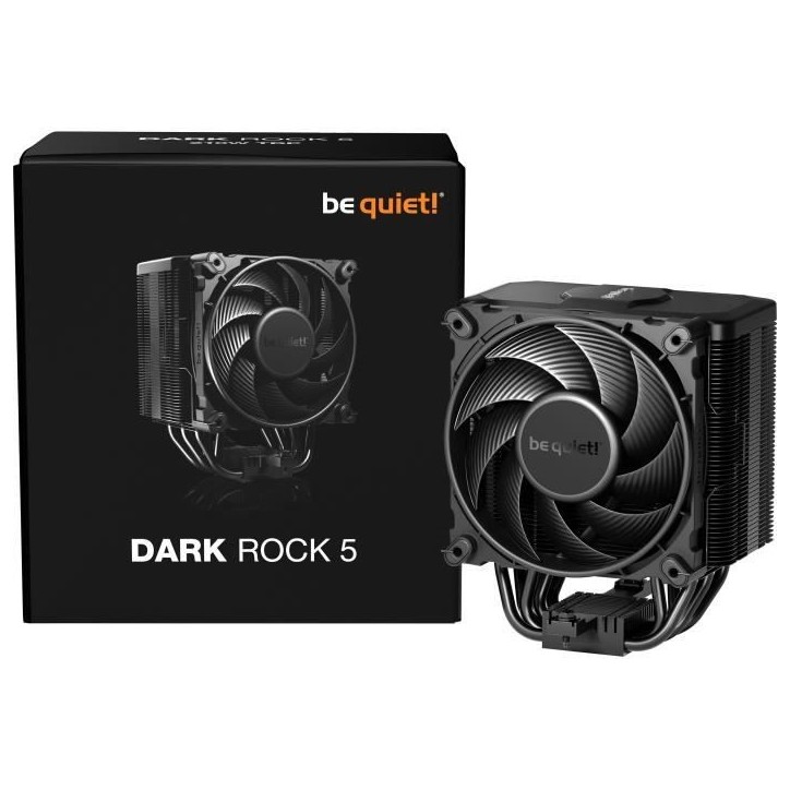 Refroidisseur CPU - BEQUIET - Dark Rock 5 - Ventilateur Silent Wings 135mm - Montage sans outil - Design élégant Refroidisseur CPU - BEQUIET - Dark Rock 5 - Ventilateur Silent Wings 135mm - Montage sans outil - Design élégant