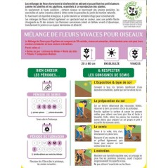 Mélange de fleurs vivaces pour oiseaux - BHS - 230 g - 18 variétés vivaces