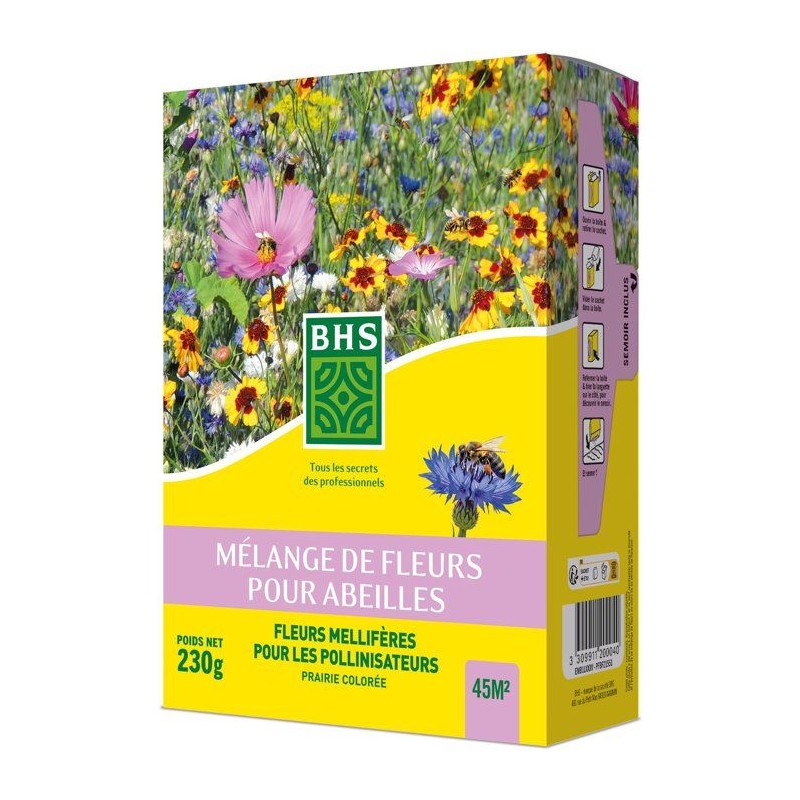 Mélange de fleurs pour abeilles - BHS - 230 g - 26 variétés de fleu