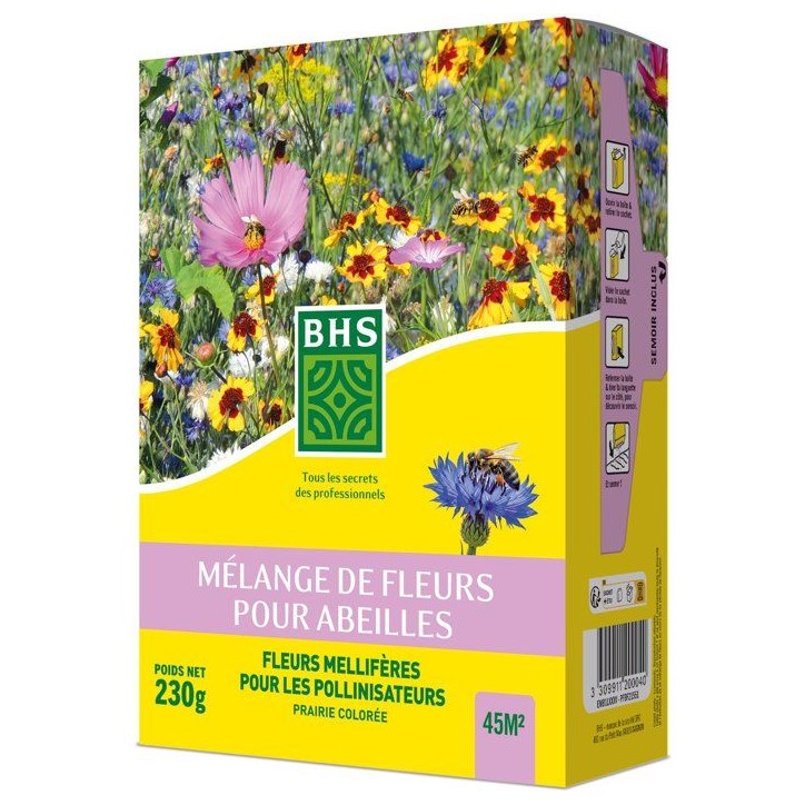 Mélange de fleurs pour abeilles - BHS - 230 g - 26 variétés de fleurs annuelles Mélange de fleurs pour abeilles - BHS - 230 g - 26 variétés de fleurs annuelles