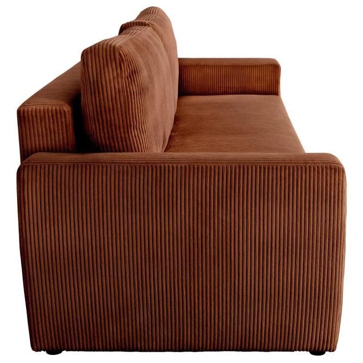 Canapé convertible - 3 places - PHARELL - Tissu Velours côtelé Terracotta - Coffre - 231 x 84 x 91 cm Canapé convertible - 3 places - PHARELL - Tissu Velours côtelé Terracotta - Coffre - 231 x 84 x 91 cm