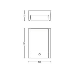 Applique murale - PHILIPS - Arbour - Lumiere blanche chaude - Avec cap