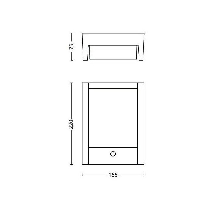 Applique murale - PHILIPS - Arbour - Lumiere blanche chaude - Avec capteur - Large - IP44 Applique murale - PHILIPS - Arbour - Lumiere blanche chaude - Avec capteur - Large - IP44