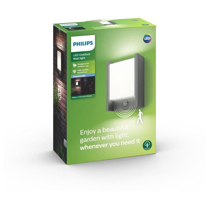 Applique murale - PHILIPS - Arbour IR - 4000K - Anthracite - IP44 Applique murale - PHILIPS - Arbour IR - 4000K - Anthracite - IP44