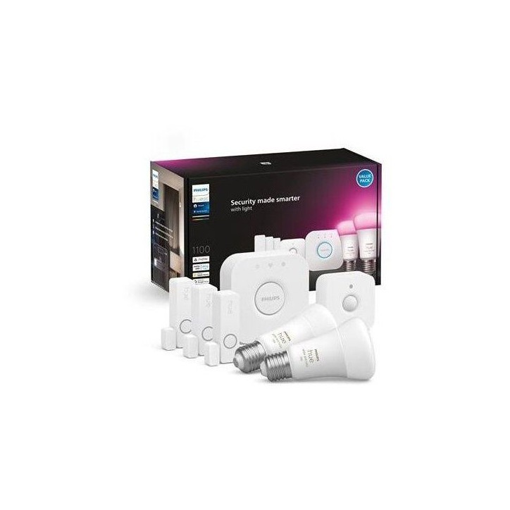 Kit de démarrage - Philips Hue - Secure - WCA détecteurs - Ampoules E27 Kit de démarrage - Philips Hue - Secure - WCA détecteurs - Ampoules E27