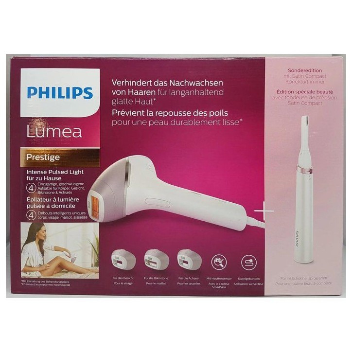 Epilateur a lumiere pulsée - PHILIPS - Lumea IPL 8000 - Technologie SenseIQ - Capteur SmartSkin - 4 embouts ergonomiques Epilateur a lumiere pulsée - PHILIPS - Lumea IPL 8000 - Technologie SenseIQ - Capteur SmartSkin - 4 embouts ergonomiques