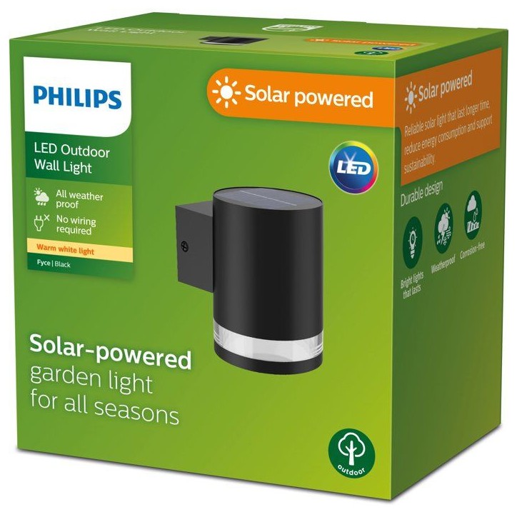 Applique murale - PHILIPS - Fyce - a énergie solaire - Noir Applique murale - PHILIPS - Fyce - a énergie solaire - Noir