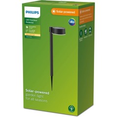 Borne lumineuse extérieure - PHILIPS - Vynce - Montage a broche ronde - Noir