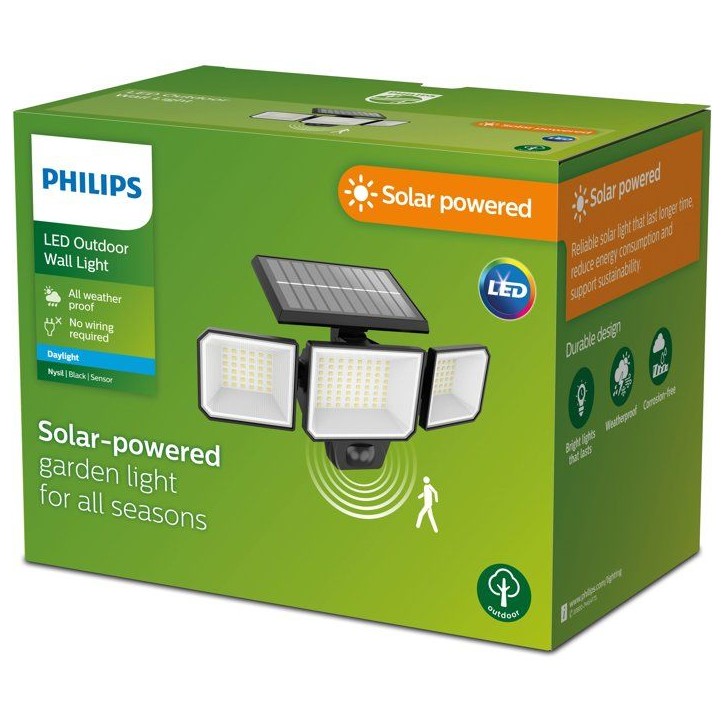 Projecteur - PHILIPS - Nysil - Solaire - Détecteur de mouvement - 1000 lumens Projecteur - PHILIPS - Nysil - Solaire - Détecteur de mouvement - 1000 lumens