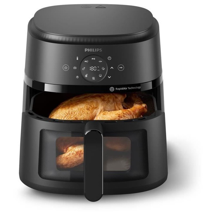 Friteuse sans huile - PHILIPS - NA230/00 - Airfryer Série 2000 6.2L - 13 modes de cuisson - fenetre de cuisson - 1500W - Noir Friteuse sans huile - PHILIPS - NA230/00 - Airfryer Série 2000 6.2L - 13 modes de cuisson - fenetre de cuisson - 1500W - Noir