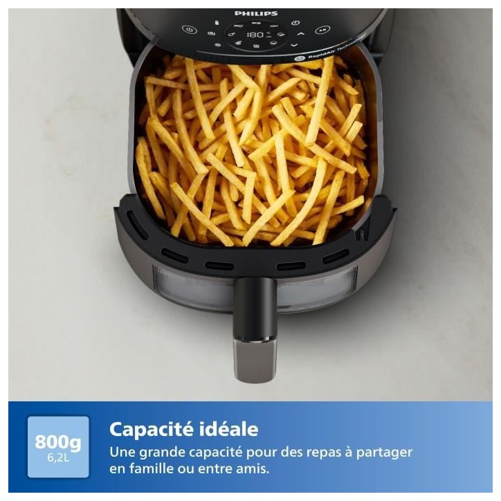 Friteuse sans huile - PHILIPS - NA230/00 - Airfryer Série 2000 6.2L - 13 modes de cuisson - fenetre de cuisson - 1500W - Noir Friteuse sans huile - PHILIPS - NA230/00 - Airfryer Série 2000 6.2L - 13 modes de cuisson - fenetre de cuisson - 1500W - Noir