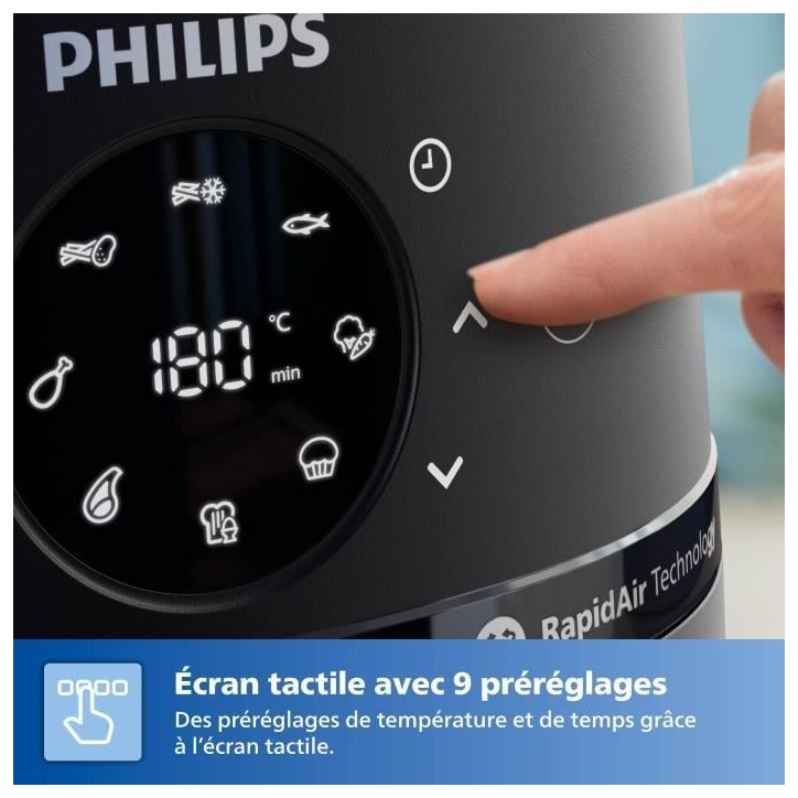 Friteuse sans huile - PHILIPS - NA220/00 - Airfryer Série 2000 4.2L - 13 modes de cuisson - fenetre de cuisson - 1500W - Noir Friteuse sans huile - PHILIPS - NA220/00 - Airfryer Série 2000 4.2L - 13 modes de cuisson - fenetre de cuisson - 1500W - Noir
