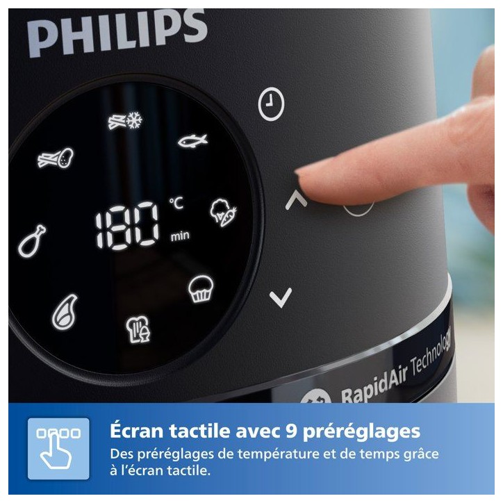 Friteuse sans huile - PHILIPS - NA210/00 - Airfryer Série 2000 - Capacité 3,2 L - 13 modes de cuisson - 1300 W - Noir Friteuse sans huile - PHILIPS - NA210/00 - Airfryer Série 2000 - Capacité 3,2 L - 13 modes de cuisson - 1300 W - Noir