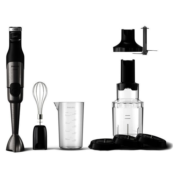 Mixeur plongeant - PHILIPS - HR2684/00 - ProMix Série 5000 - Métal/noir - 1200W - 4 accessoires Mixeur plongeant - PHILIPS - HR2684/00 - ProMix Série 5000 - Métal/noir - 1200W - 4 accessoires