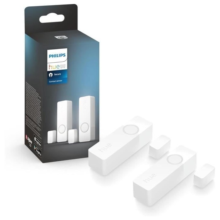 Capteurs de contact - Philips Hue - Secure - x 2 - Porte ou fenetre - Installation facile - Contrôle depuis l'application - Bla Capteurs de contact - Philips Hue - Secure - x 2 - Porte ou fenetre - Installation facile - Contrôle depuis l'application - Bla