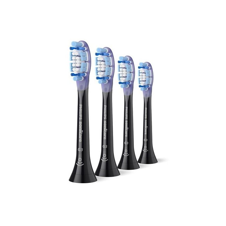 Lot de 4 tetes de brosse - PHILIPS - HX9054/88 - G3 Noire