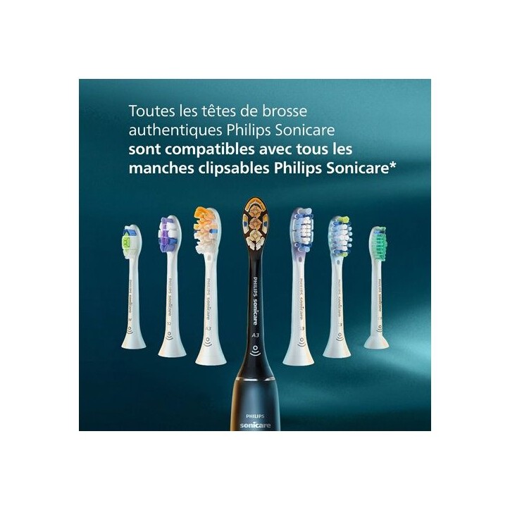 Lot de 4 tetes de brosse - PHILIPS - HX9054/88 - G3 Noire