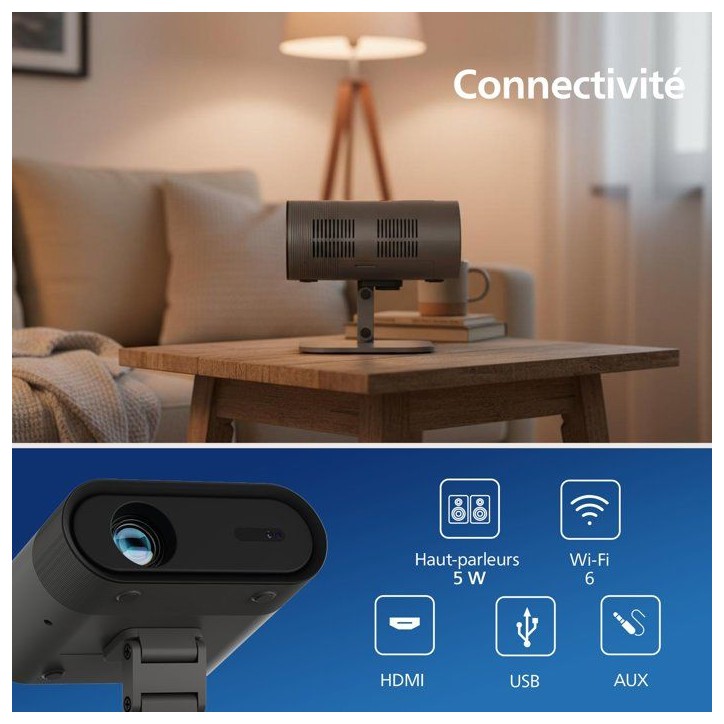 Vidéoprojecteur - PHILIPS - NeoPix 160 Smart - Full HD 1080p - 250 Lumens ANSI - 100 - Noir