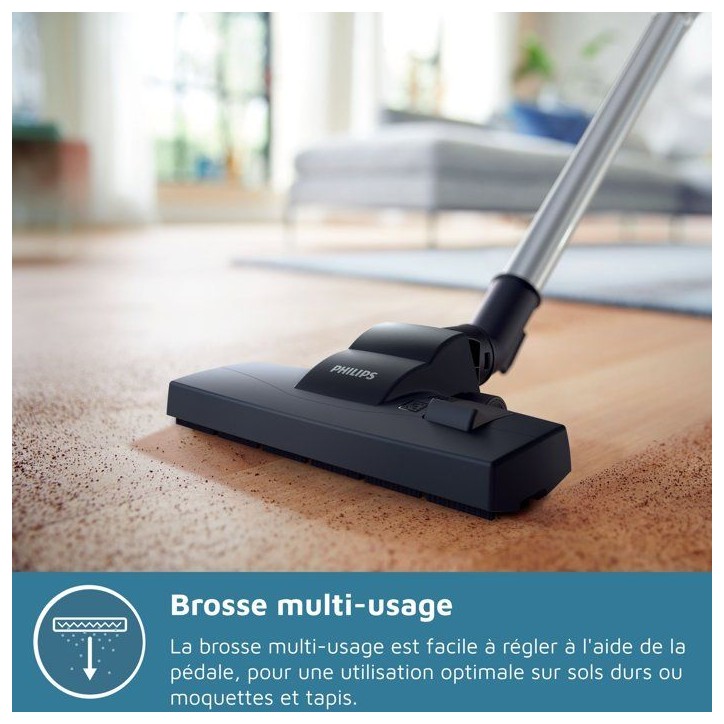Aspirateur avec sac - PHILIPS - FC8289/09 - Série 2000 PowerGo - 900W - 77db - Gris anthracite Aspirateur avec sac - PHILIPS - FC8289/09 - Série 2000 PowerGo - 900W - 77db - Gris anthracite
