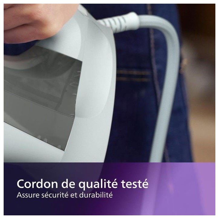 Fer a repasser - PHILIPS - DST5010/10 - Fer a vapeur Série 5000 - 40gr/min vapeur continue - 2400W - Blanc Fer a repasser - PHILIPS - DST5010/10 - Fer a vapeur Série 5000 - 40gr/min vapeur continue - 2400W - Blanc