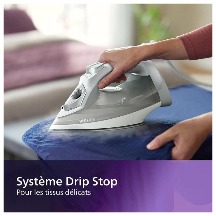 Fer a repasser - PHILIPS - DST5010/10 - Fer a vapeur Série 5000 - 40gr/min vapeur continue - 2400W - Blanc Fer a repasser - PHILIPS - DST5010/10 - Fer a vapeur Série 5000 - 40gr/min vapeur continue - 2400W - Blanc