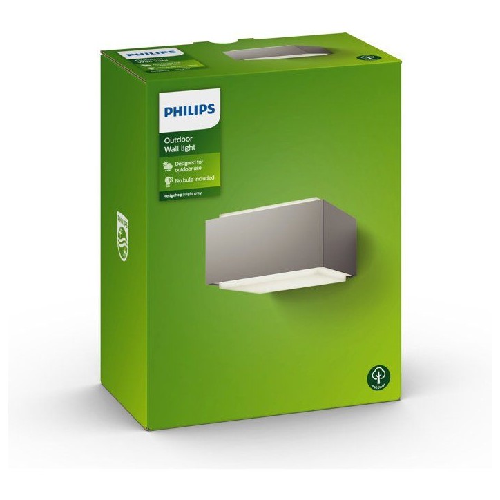 Applique murale - PHILIPS - Hérisson - Gris - 1x42 W - 230 V - IP44 Applique murale - PHILIPS - Hérisson - Gris - 1x42 W - 230 V - IP44