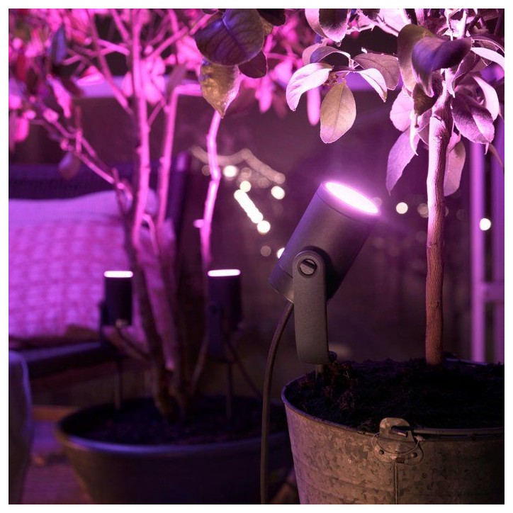 Projecteur de jardin - PHILIPS HUE - Lily - Lumiere blanche et colorée - Noir - Basse tension - Extension - IP67 Projecteur de jardin - PHILIPS HUE - Lily - Lumiere blanche et colorée - Noir - Basse tension - Extension - IP67
