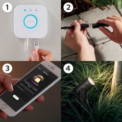 Projecteur de jardin - PHILIPS HUE - Lily - Lumiere blanche et coloré