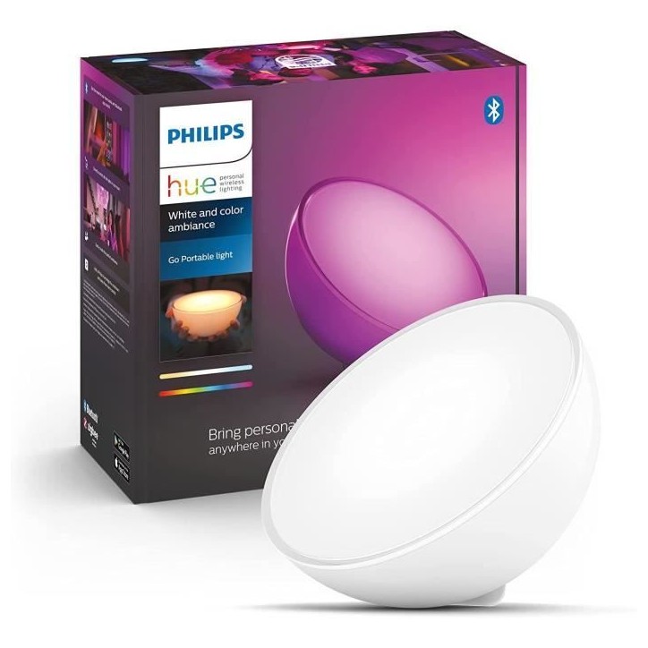 Lampe portable connectée Philips Hue Go White and Color - Compatible Bluetooth - Alexa, Google et Apple Homekit Lampe portable connectée Philips Hue Go White and Color - Compatible Bluetooth - Alexa, Google et Apple Homekit