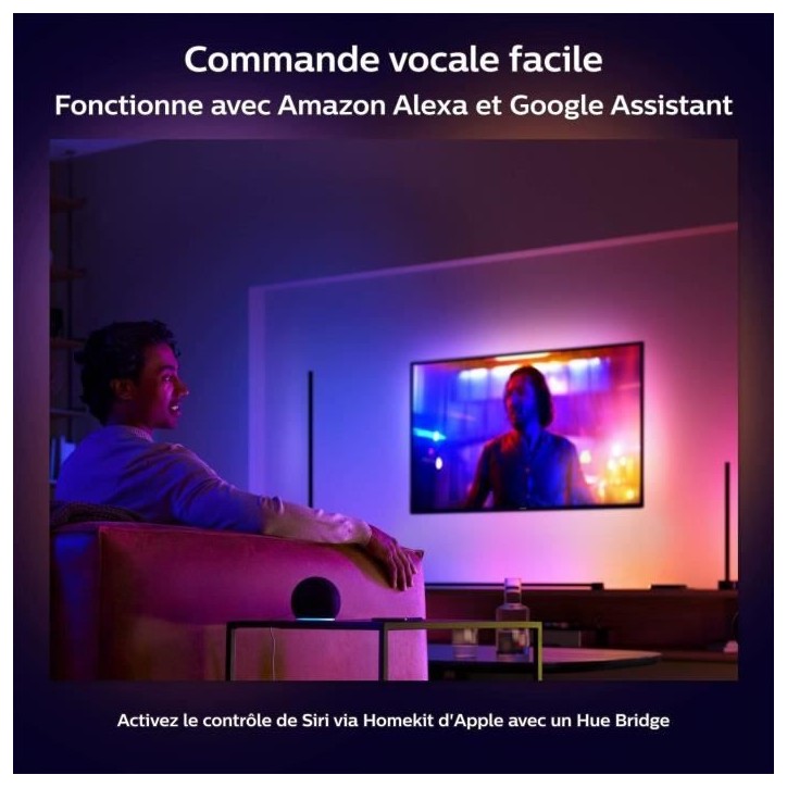 Philips Hue White and Color Ambiance, Lampe a poser Gradient Signe Blanc Philips Hue White and Color Ambiance, Lampe a poser Gradient Signe Blanc