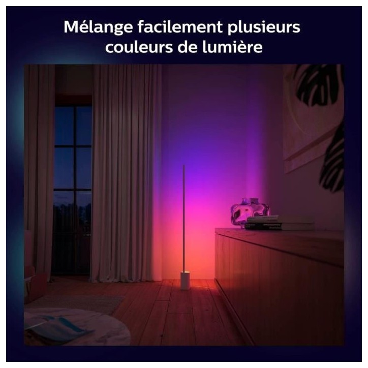 Philips Hue White and Color Ambiance, Lampe a poser Gradient Signe Blanc Philips Hue White and Color Ambiance, Lampe a poser Gradient Signe Blanc