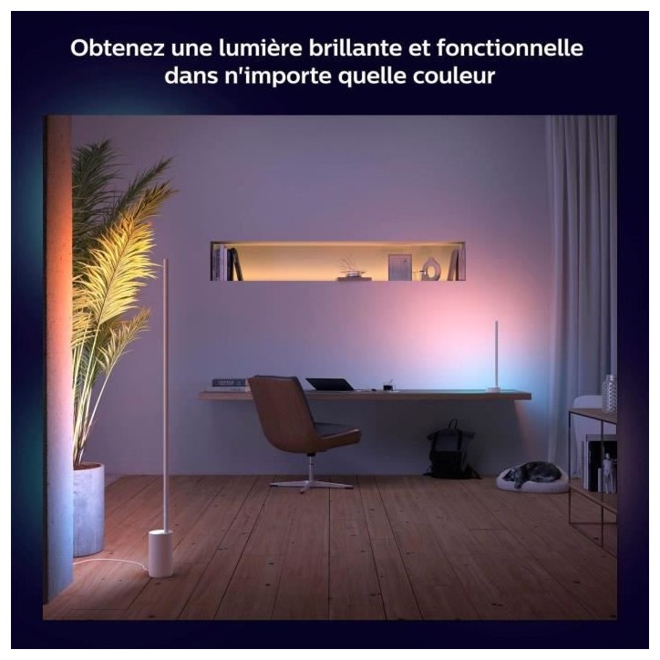 Philips Hue White and Color Ambiance, Lampe a poser Gradient Signe Blanc Philips Hue White and Color Ambiance, Lampe a poser Gradient Signe Blanc