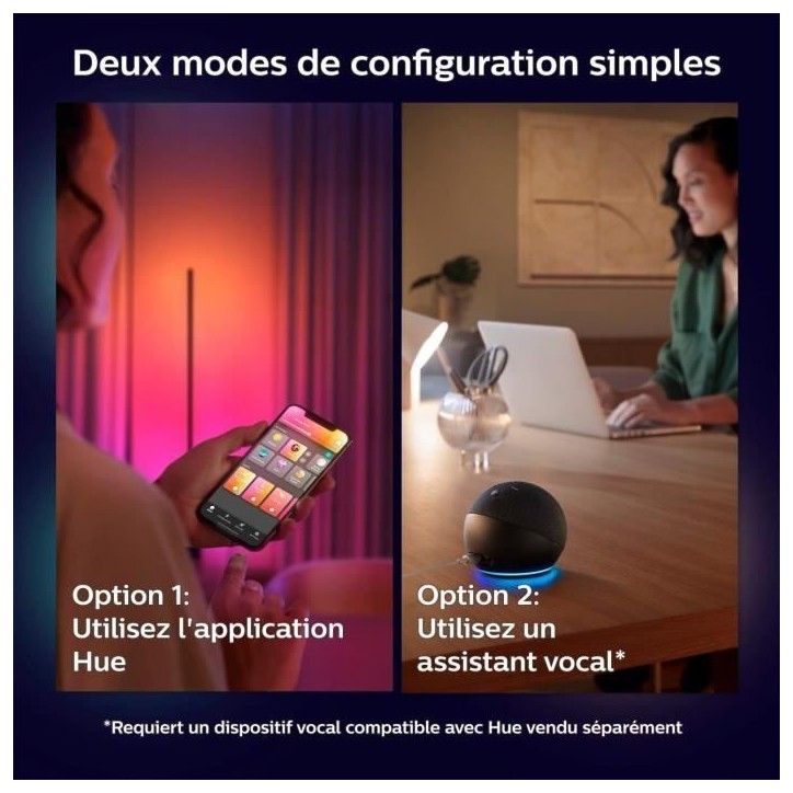 Philips Hue White and Color Ambiance, Lampe a poser Gradient Signe Blanc Philips Hue White and Color Ambiance, Lampe a poser Gradient Signe Blanc