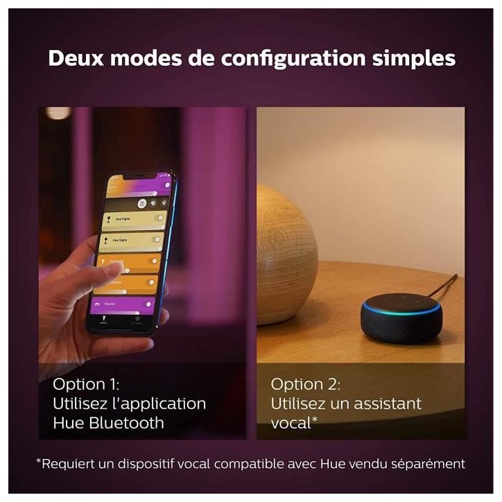 Philips Hue White & Color Ambiance, lampe Bloom, 4eme génération - Blanc, Bluetooth, fonctionne avec Alexa, Google, Homekit Philips Hue White & Color Ambiance, lampe Bloom, 4eme génération - Blanc, Bluetooth, fonctionne avec Alexa, Google, Homekit