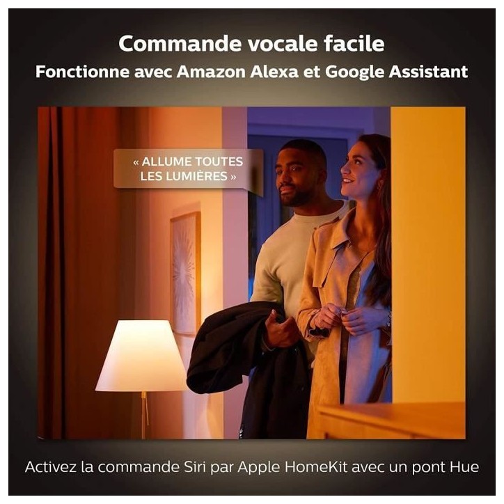 Philips Hue White & Color Ambiance, lampe Bloom, 4eme génération - Blanc, Bluetooth, fonctionne avec Alexa, Google, Homekit Philips Hue White & Color Ambiance, lampe Bloom, 4eme génération - Blanc, Bluetooth, fonctionne avec Alexa, Google, Homekit