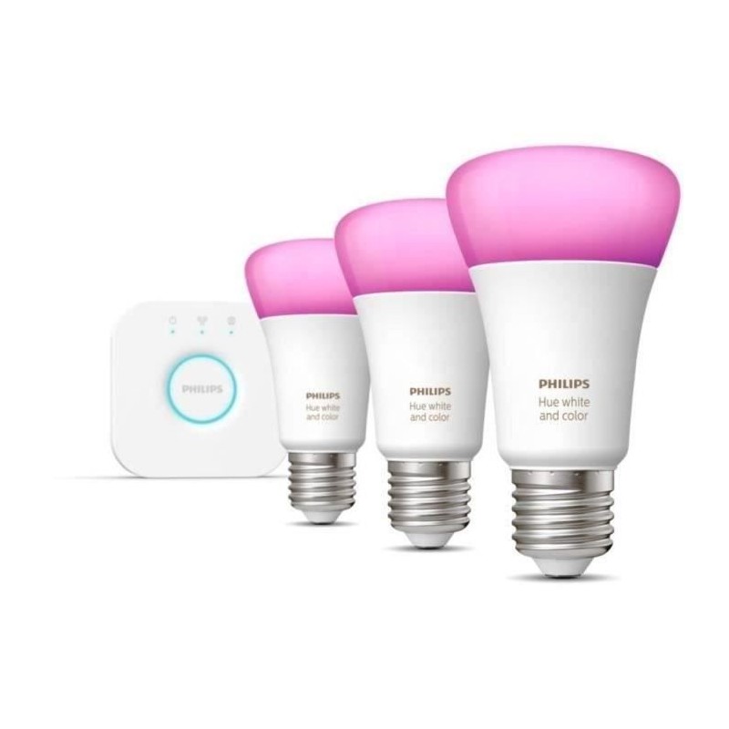 Philips Hue White and Color Ambiance, Kit de démarrage 3 ampoules E27