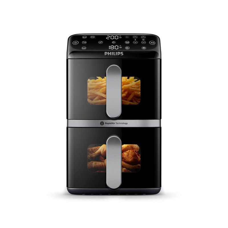 Friteuse sans huile PHILIPS - Airfryer Série 4000 Vertical Duo NA461/