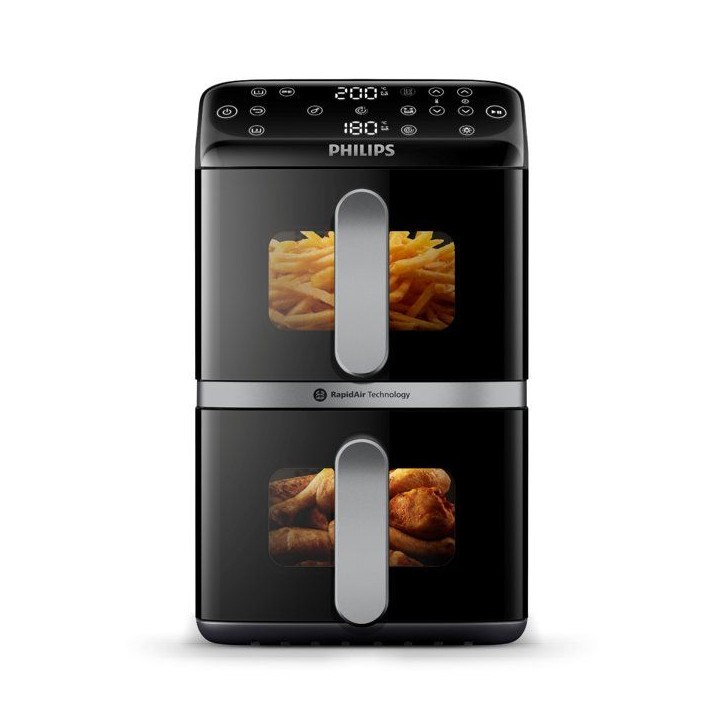 Friteuse sans huile PHILIPS - Airfryer Série 4000 Vertical Duo NA461/00 - Capacité 10 L - Double cuve - 2750W Friteuse sans huile PHILIPS - Airfryer Série 4000 Vertical Duo NA461/00 - Capacité 10 L - Double cuve - 2750W