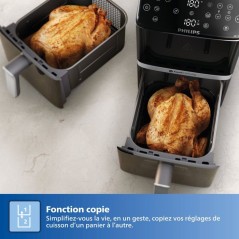 Friteuse sans huile PHILIPS - Airfryer Série 4000 Vertical Duo NA461/