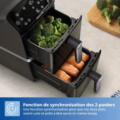 Friteuse sans huile PHILIPS - Airfryer Série 4000 Vertical Duo NA461/