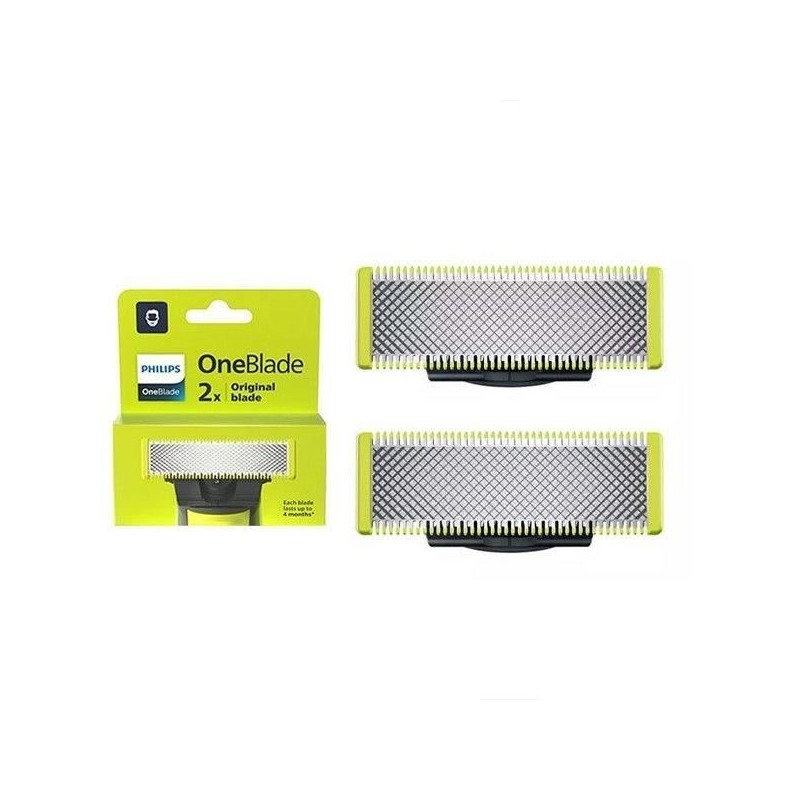Lames de Rechange - PHILIPS - QP220/51 OneBlade - Acier Inoxydable, 4
