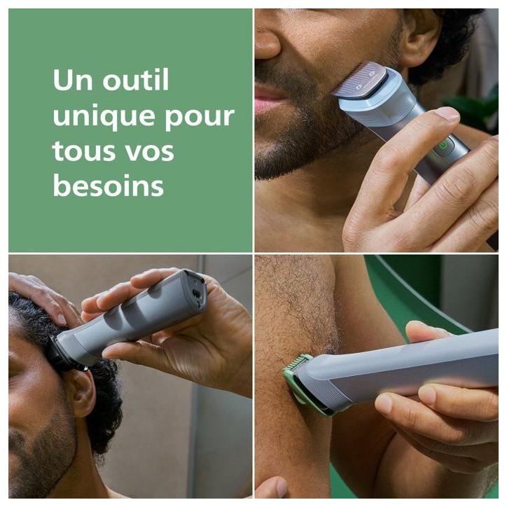Tondeuse multifonction 11-en-1 étanche - PHILIPS - Series 5000 MG5941/15 - 120 min - Sans fil - Gris clair Tondeuse multifonction 11-en-1 étanche - PHILIPS - Series 5000 MG5941/15 - 120 min - Sans fil - Gris clair