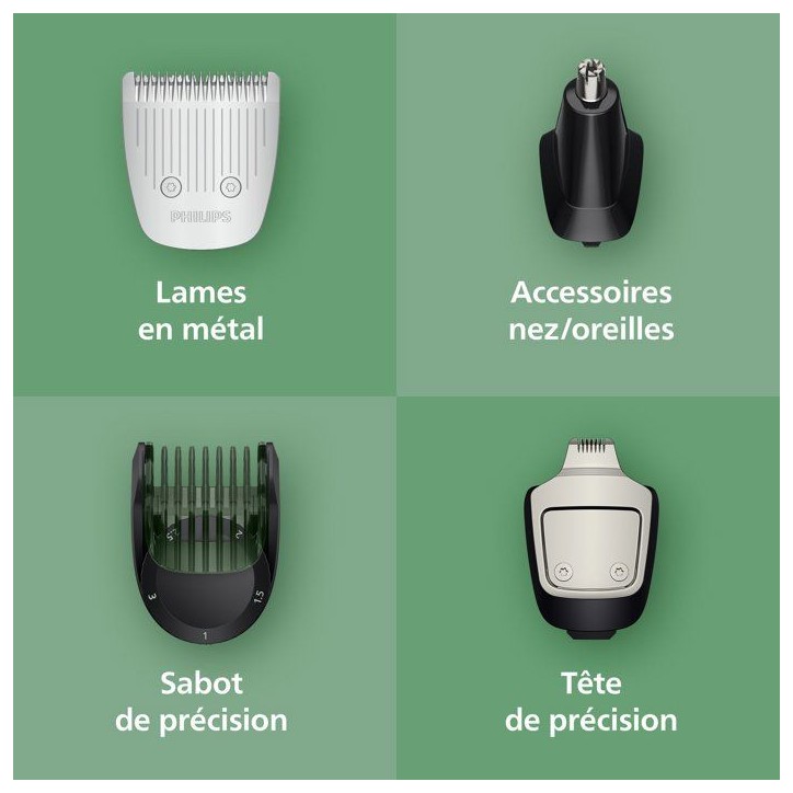 Tondeuse multifonction 11-en-1 étanche - PHILIPS - Series 5000 MG5941/15 - 120 min - Sans fil - Gris clair Tondeuse multifonction 11-en-1 étanche - PHILIPS - Series 5000 MG5941/15 - 120 min - Sans fil - Gris clair