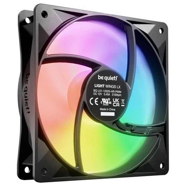 BE QUIET! - Light Wings LX - Ventilateur Boîtier - BL124 - 120 mm - PWM high - Speed Triple - Pack