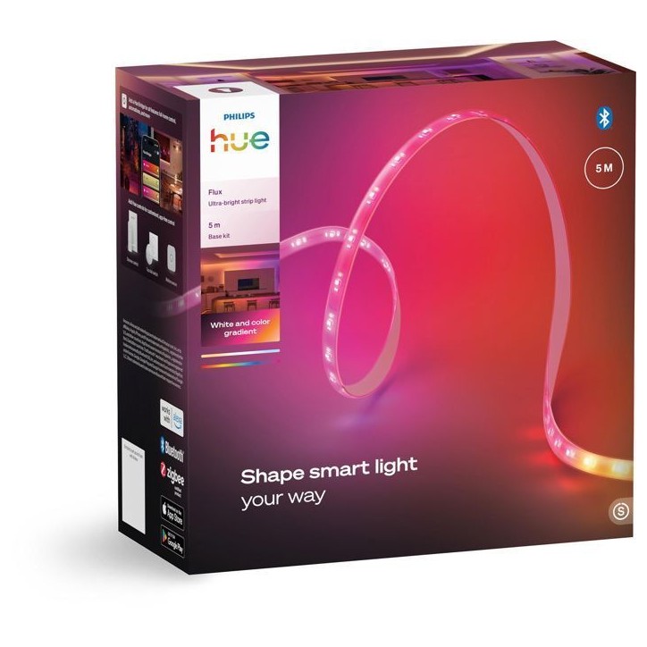 Ruban LED - PHILIPS HUE - Flux ultra lumineux - 5 metres - 4800 lm - Ambiance de couleur intérieur - Ajustable Ruban LED - PHILIPS HUE - Flux ultra lumineux - 5 metres - 4800 lm - Ambiance de couleur intérieur - Ajustable