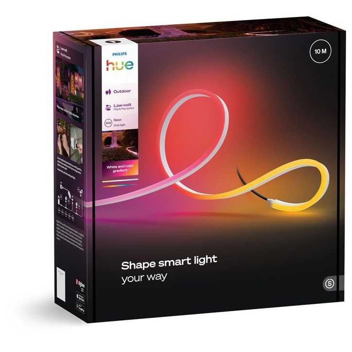 Ruban LED - PHILIPS HUE - Neon extérieur - 10 metres - 1100 lm - Ambiance - Aujustable - Résistant - Base tension Ruban LED - PHILIPS HUE - Neon extérieur - 10 metres - 1100 lm - Ambiance - Aujustable - Résistant - Base tension