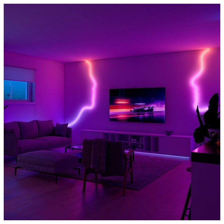 Ruban LED - Philips Hue - Flux - 5 m - Chromasync - Éclairage coloré et blanc naturel intense - 1200 lumens Ruban LED - Philips Hue - Flux - 5 m - Chromasync - Éclairage coloré et blanc naturel intense - 1200 lumens