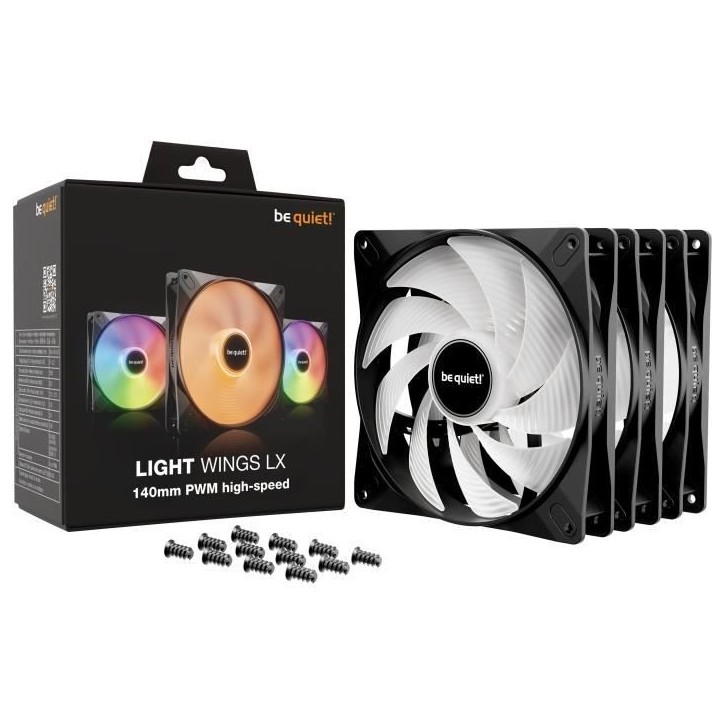 BE QUIET! - Light Wings LX - Ventilateur Boîtier - BL130 - 140 mm - PWM high - Speed Triple - Pack