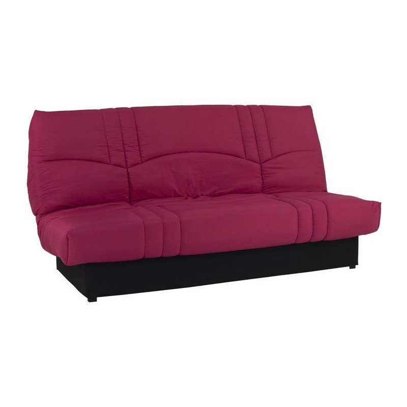 Canapé convertible Clic-clac - 3 places - Tissu Bordeaux - 190 x 90 x